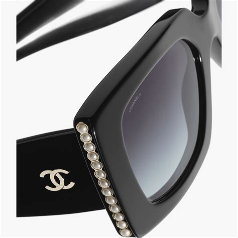 chanel 5198-h black sunglasses & chanel|CHANEL Sunglasses: Square Sunglasses, acetate & strass — .